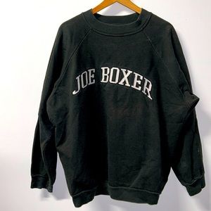 Joe‎ Boxer Black Embroidered Pullover Sweatshirt- Medium